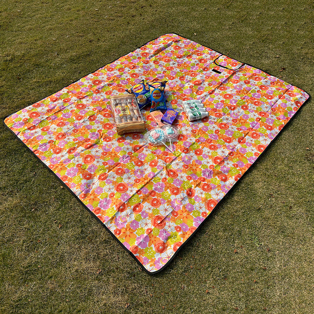 Floral Outdoor Picnic Mat - Portable Waterproof Blanket